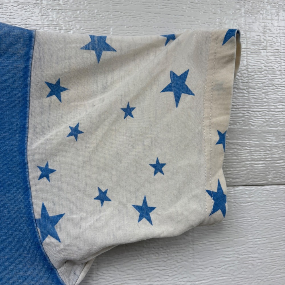 Vintage Disney Snow White Sleepy Dwarf Get Up And Go Sleep Shirt Blue Stars OS - Picture 9 of 16